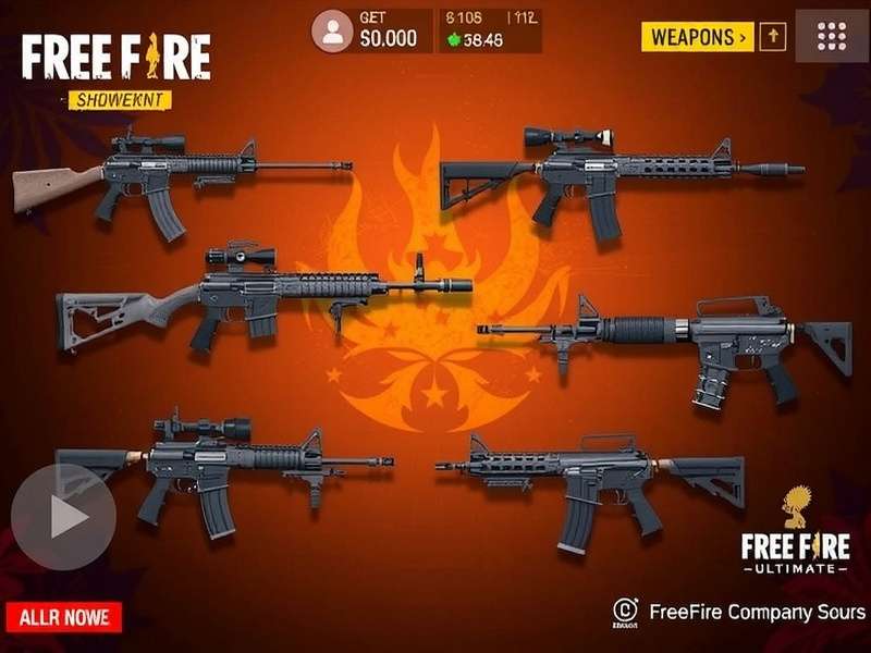 Free Fire Ultimate Showdown weapons collection
